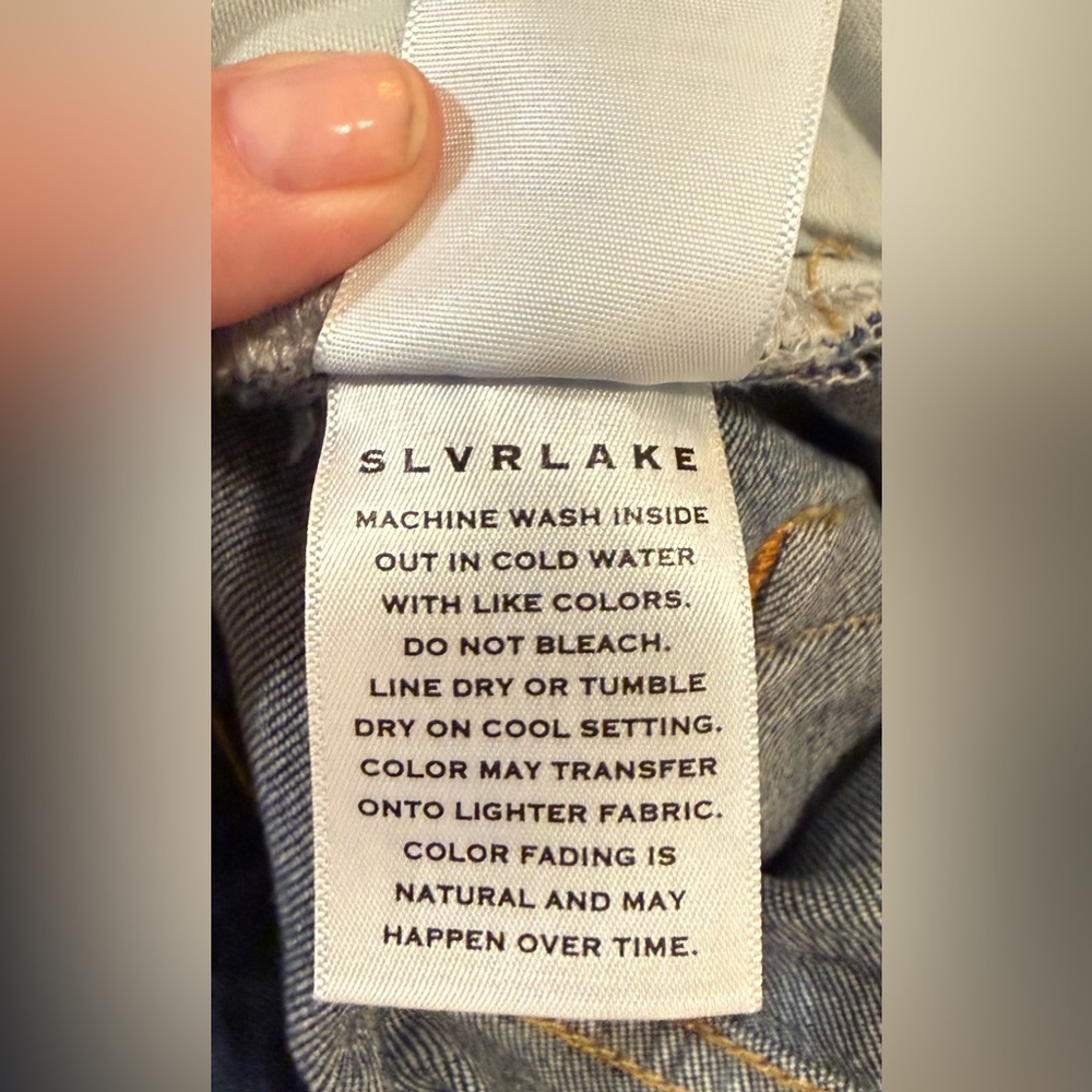SLVRLAKE High Rise, Wide-Leg Jeans in Medium Dark Blue Wash, Size 27 - Picture 7 of 7